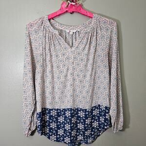 Boden Womens 8 Floral Long Sleeve Tunic Blouse Boho CottageCore SmartCasual